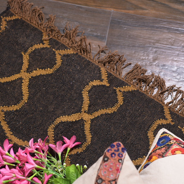Black and Brown Woven Rug
